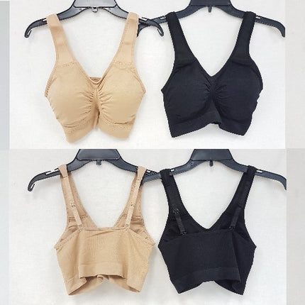 RHONDA SHEAR Women's 9198 Padded Strap Seamless Bra - CHOOSE COLOR PACK 2-BRAS