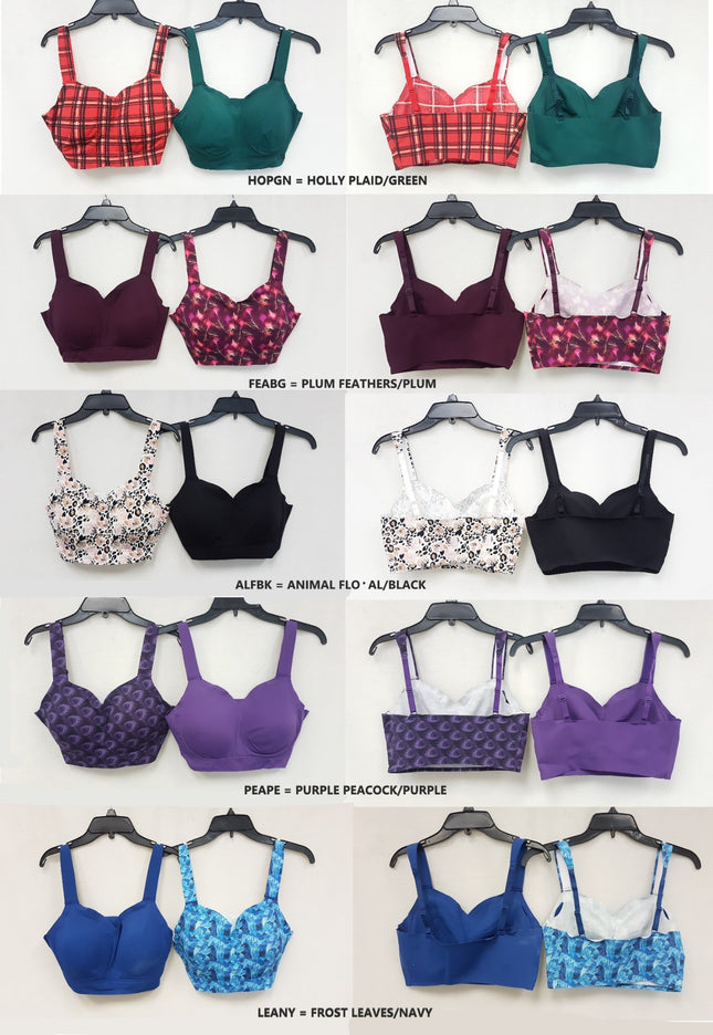 LOT OF 2 RHONDA SHEAR Women's #9608 Sweetheart Neckline Bra - CHOOSE COLOR PACK