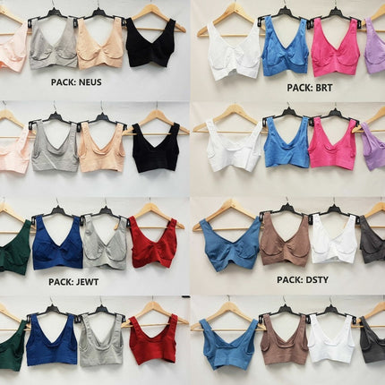 LOT OF 4 Rhonda Shear #9588 Ahh Seamless Leisure Bras - CHOOSE COLOR PACK
