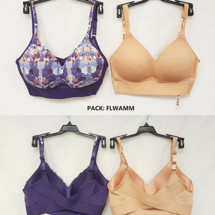 LOT OF 2 RHONDA SHEAR Women 0021 Mold Cup Bra w/ Mesh Back Detail - CHOOSE COLOR