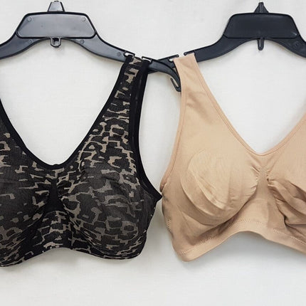 LOT OF 2 RHONDA SHEAR Women's 9399 Jacquard Seamless Ahh Bra - CHOOSE COLOR PACK