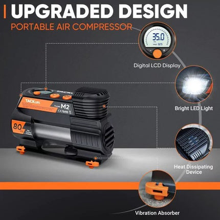 NEW, TACKLIFE M2 12V DC Digital Auto Tire Inflator