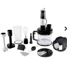 NEW, Wolfgang Puck 7-in-1 Immersion Blender w/ 12-Cup Food Processor in Black