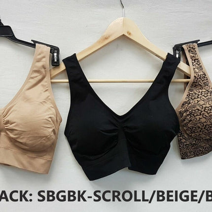 3X Rhonda Shear 9202 Jacquard Ahh Bras w/ Removable Pads - CHOOSE COLOR PACK