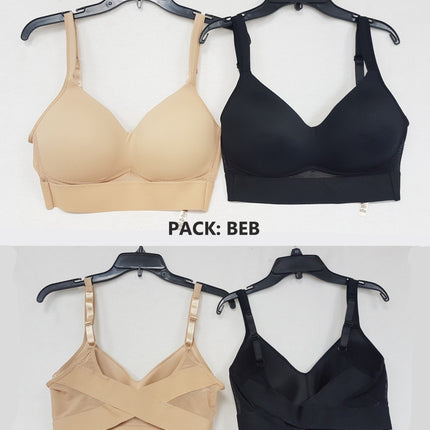 LOT OF 2 RHONDA SHEAR Women 0021 Mold Cup Bra w/ Mesh Back Detail - CHOOSE COLOR