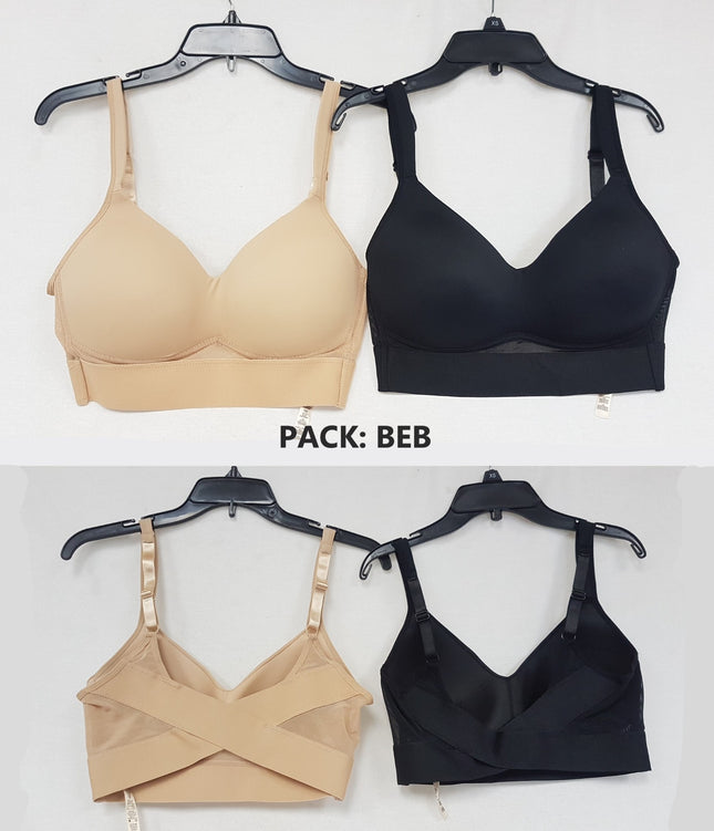 LOT OF 2 RHONDA SHEAR Women 0021 Mold Cup Bra w/ Mesh Back Detail - CHOOSE COLOR